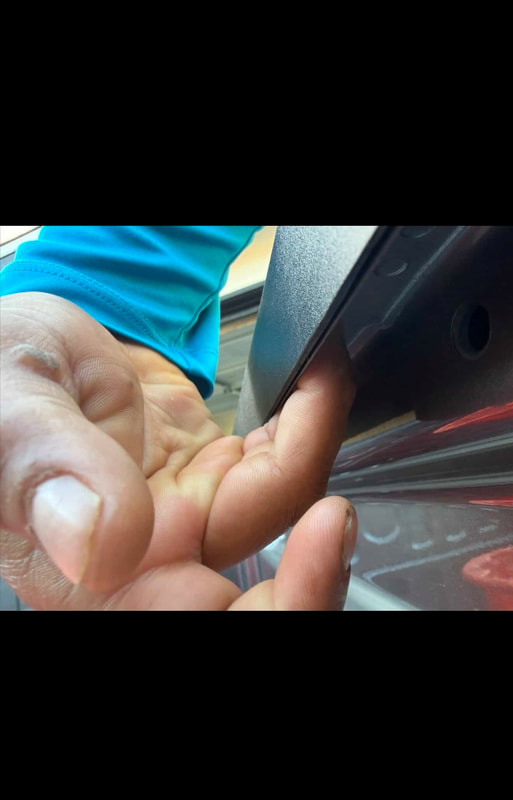 Clearance example under bed rail lip